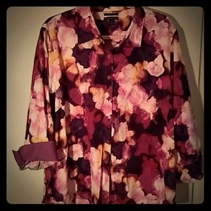 EUC Westbond Woman purp/wht/yell 2X blouse